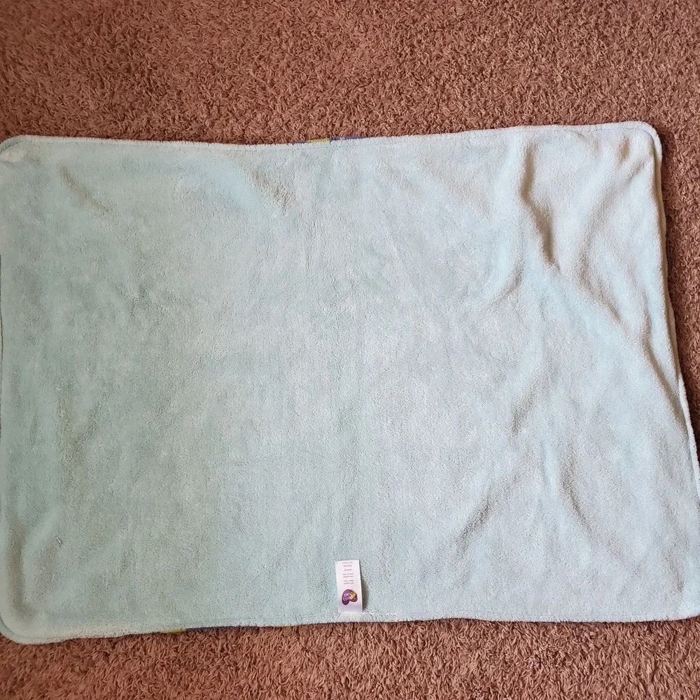 Parent's Choice Dinosaurs Baby Blanket Blue Green Orange Palm Trees Footprints